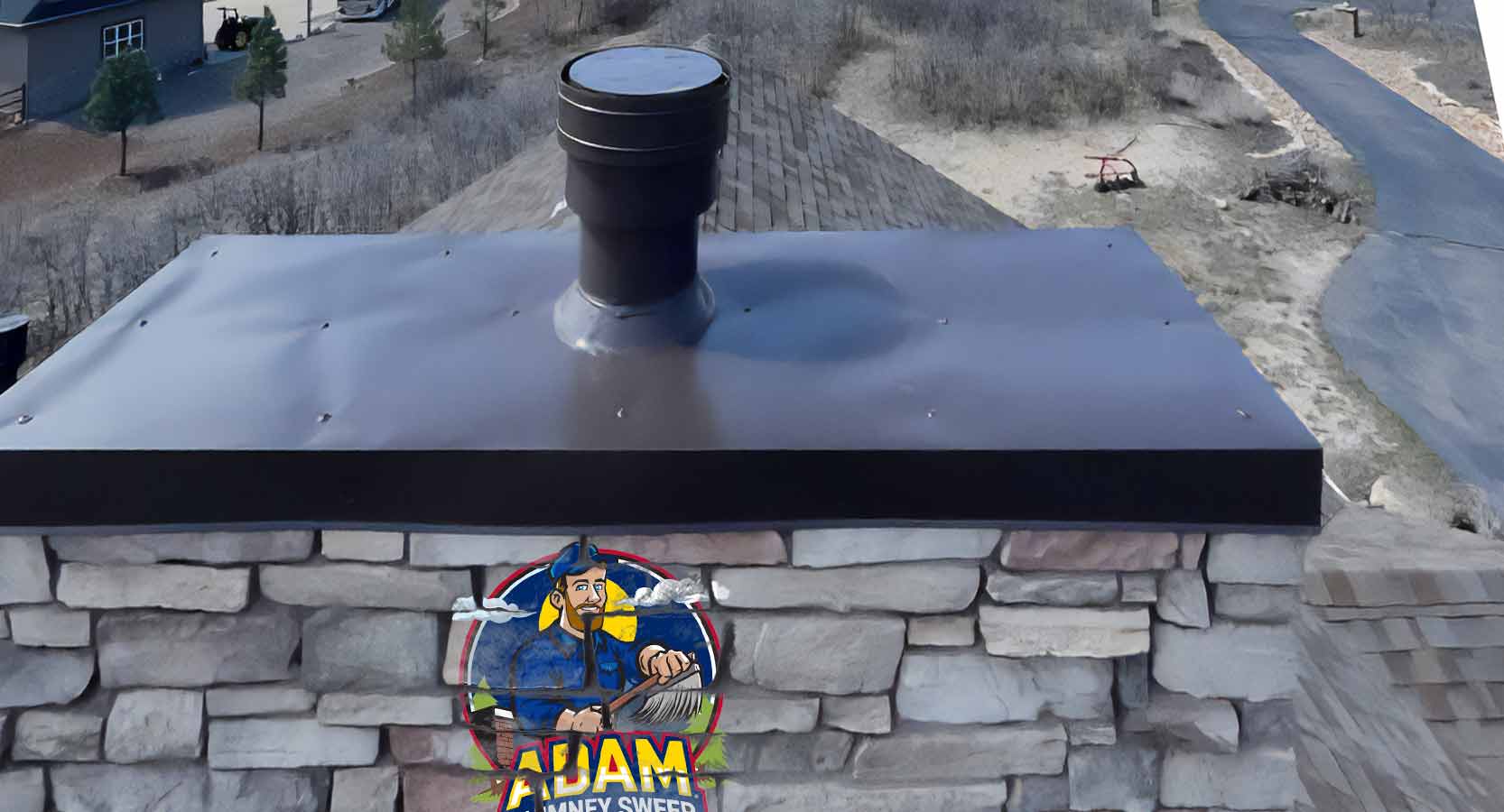 New stainless steel chimney liner installed on a Colorado home
