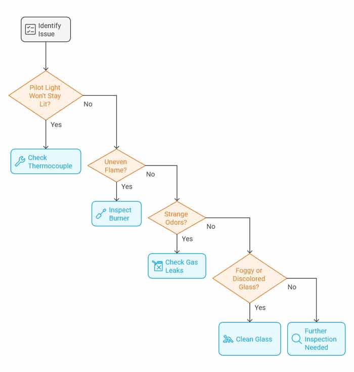 gas fireplace issues diagram