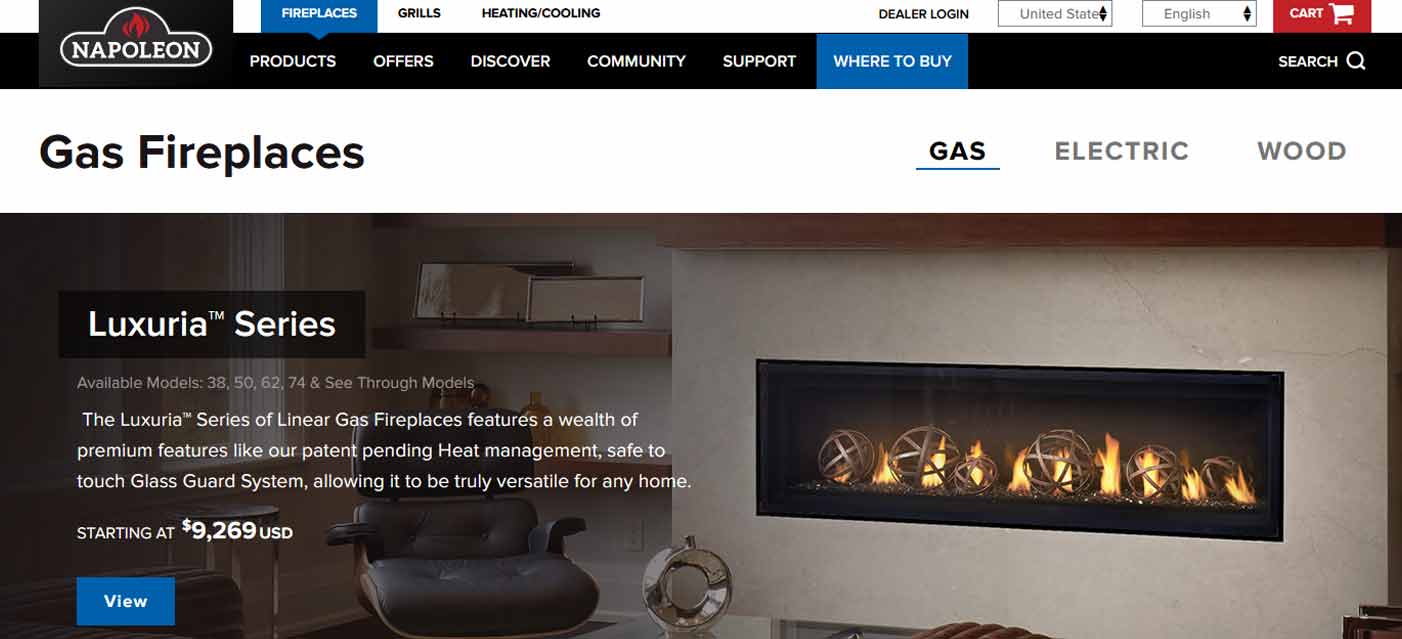 napoleon gas fireplace
