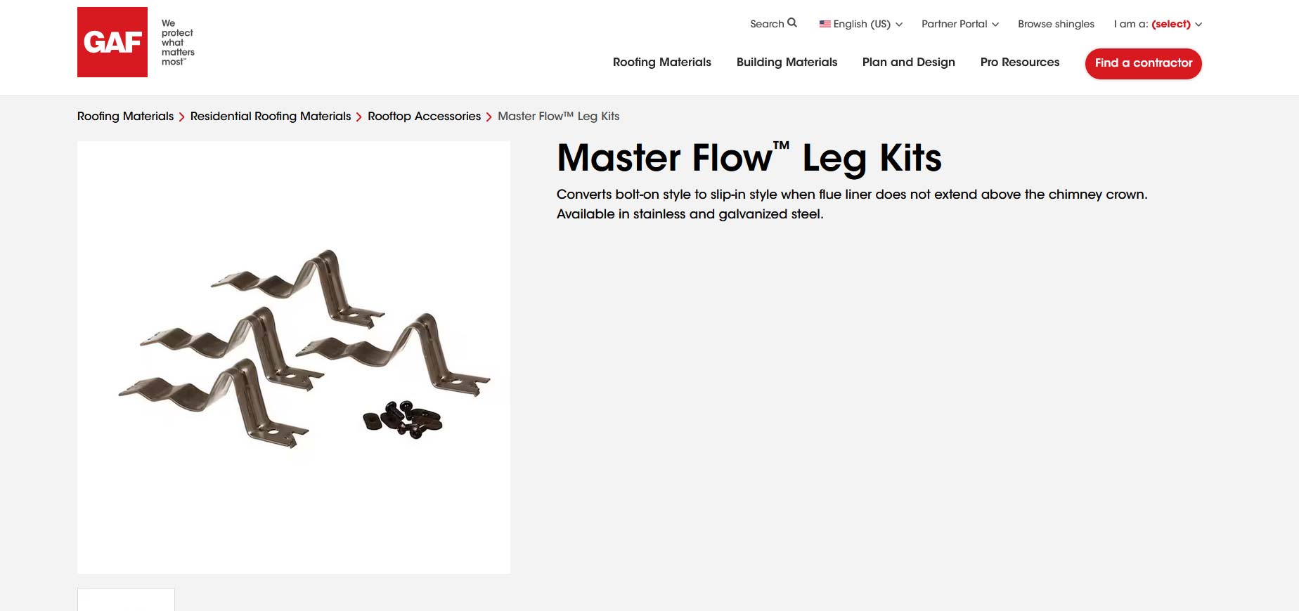 Master Flow Safety Cap Leg Kits