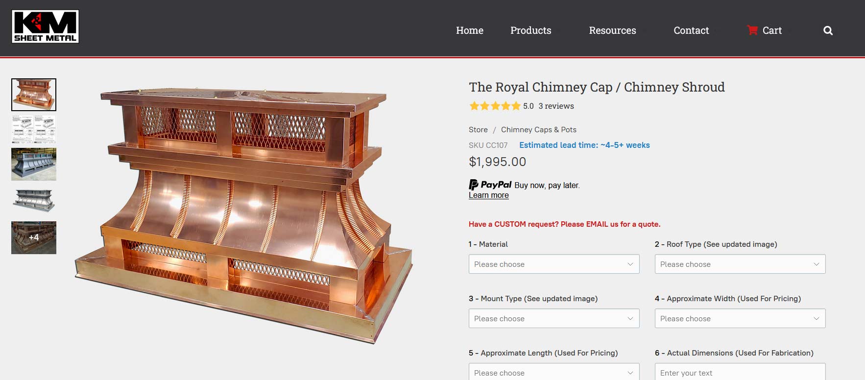 The Royal Chimney Cap / Chimney Shroud installation
